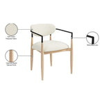 Riccio Performance Fabric Upholstered Dining Arm Chair in Cream
