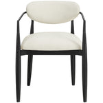 Riccio Performance Fabric Upholstered Dining Arm Chair in Cream
