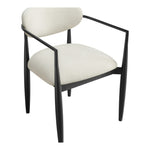 Riccio Performance Fabric Upholstered Dining Arm Chair in Cream