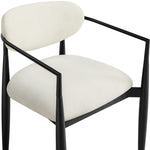 Riccio Performance Fabric Upholstered Dining Arm Chair in Cream