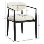 Riccio Performance Fabric Upholstered Dining Arm Chair in Cream