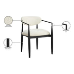 Riccio Performance Fabric Upholstered Dining Arm Chair in Cream