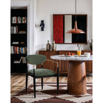 Riccio Performance Fabric Upholstered Dining Arm Chair in Olive