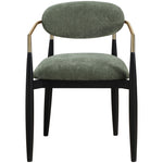 Riccio Performance Fabric Upholstered Dining Arm Chair in Olive