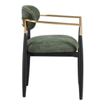 Riccio Performance Fabric Upholstered Dining Arm Chair in Olive