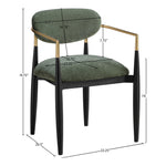 Riccio Performance Fabric Upholstered Dining Arm Chair in Olive