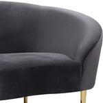 Ritz Velvet Upholstered Chair in Grey