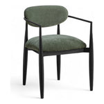 Riccio Performance Fabric Upholstered Dining Arm Chair in Olive