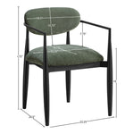 Riccio Performance Fabric Upholstered Dining Arm Chair in Olive