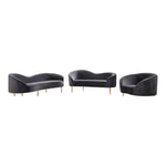 Ritz Velvet Upholstered Chair in Grey