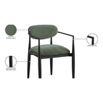 Riccio Performance Fabric Upholstered Dining Arm Chair in Olive