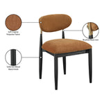 Riccio Performance Fabric Upholstered Dining Side Chair in Cognac