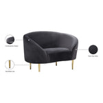 Ritz Velvet Upholstered Chair in Grey
