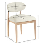 Riccio Performance Fabric Upholstered Dining Side Chair in Cream