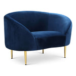 Ritz Velvet Upholstered Chair in Navy