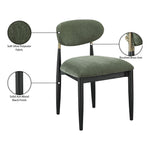 Riccio Performance Fabric Upholstered Dining Side Chair in Olive