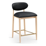 Riccio Vegan Leather Upholstered Stool in Black