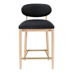 Riccio Vegan Leather Upholstered Stool in Black