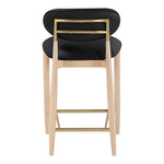 Riccio Vegan Leather Upholstered Stool in Black