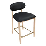 Riccio Vegan Leather Upholstered Stool in Black