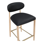 Riccio Vegan Leather Upholstered Stool in Black