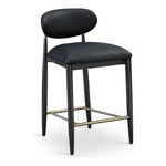 Riccio Vegan Leather Upholstered Stool in Black
