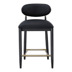 Riccio Vegan Leather Upholstered Stool in Black