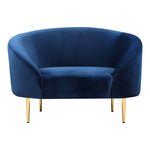 Ritz Velvet Upholstered Chair in Navy