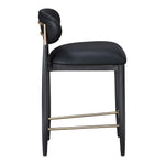 Riccio Vegan Leather Upholstered Stool in Black