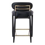 Riccio Vegan Leather Upholstered Stool in Black
