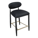 Riccio Vegan Leather Upholstered Stool in Black