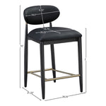 Riccio Vegan Leather Upholstered Stool in Black