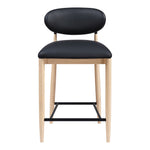 Riccio Vegan Leather Upholstered Stool in Black