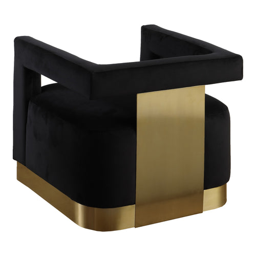 Armani Velvet Upholstered Accent Chair in Black