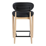 Riccio Vegan Leather Upholstered Stool in Black