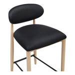 Riccio Vegan Leather Upholstered Stool in Black