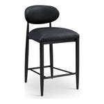 Riccio Vegan Leather Upholstered Stool in Black