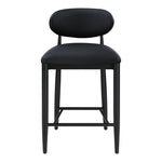Riccio Vegan Leather Upholstered Stool in Black