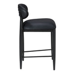 Riccio Vegan Leather Upholstered Stool in Black
