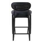 Riccio Vegan Leather Upholstered Stool in Black
