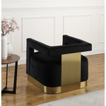 Armani Velvet Upholstered Accent Chair in Black