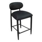 Riccio Vegan Leather Upholstered Stool in Black