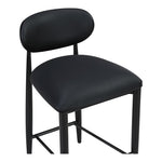 Riccio Vegan Leather Upholstered Stool in Black