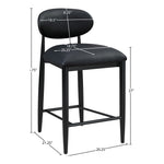 Riccio Vegan Leather Upholstered Stool in Black