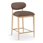 Riccio Vegan Leather Upholstered Stool in Brown