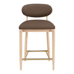 Riccio Vegan Leather Upholstered Stool in Brown