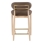 Riccio Vegan Leather Upholstered Stool in Brown