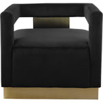 Armani Velvet Upholstered Accent Chair in Black