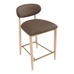 Riccio Vegan Leather Upholstered Stool in Brown