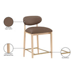 Riccio Vegan Leather Upholstered Stool in Brown